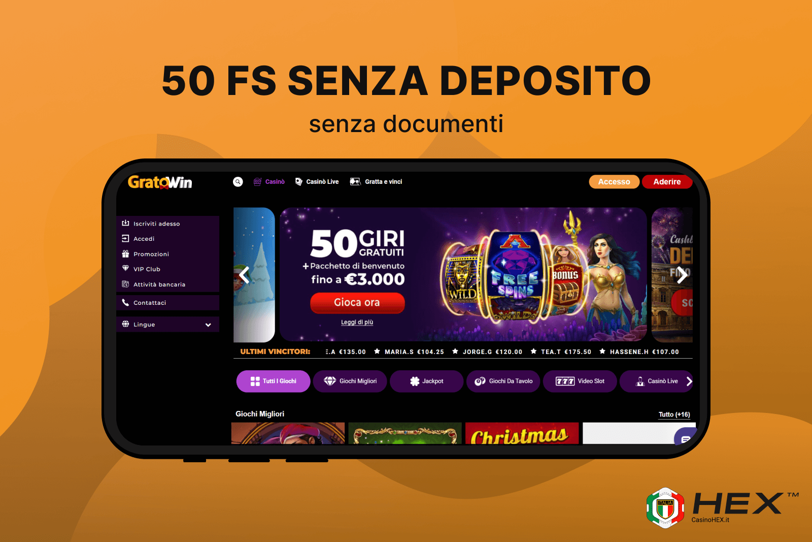Slot bonus senza deposito immediato