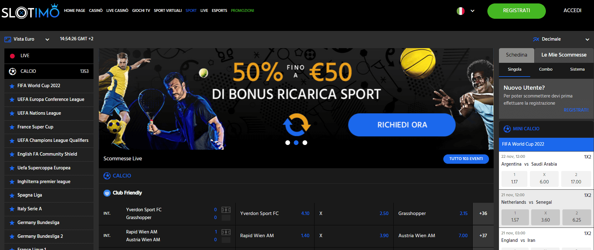 Slotimo Scommesse Sportive