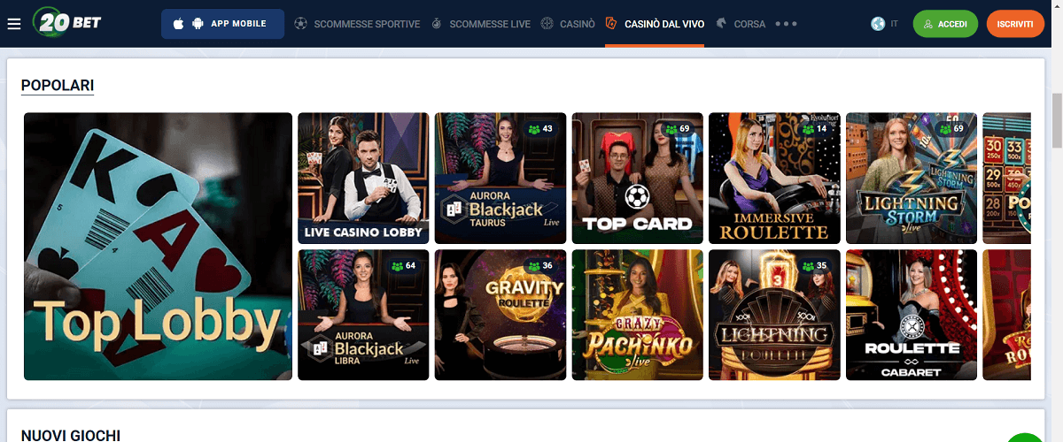 20Bet Casino Live