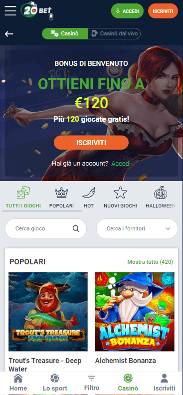 20Bet Mobile