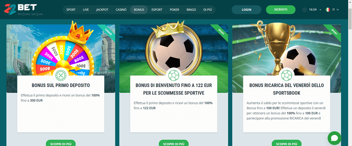 22Bet Casino Bonus