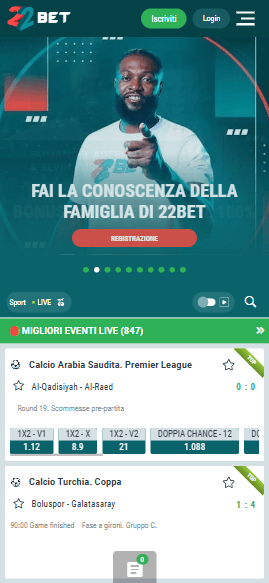 22Bet Casino Mobile