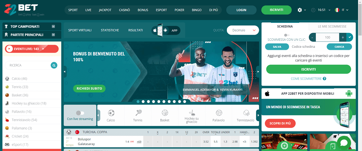 22Bet Scommesse